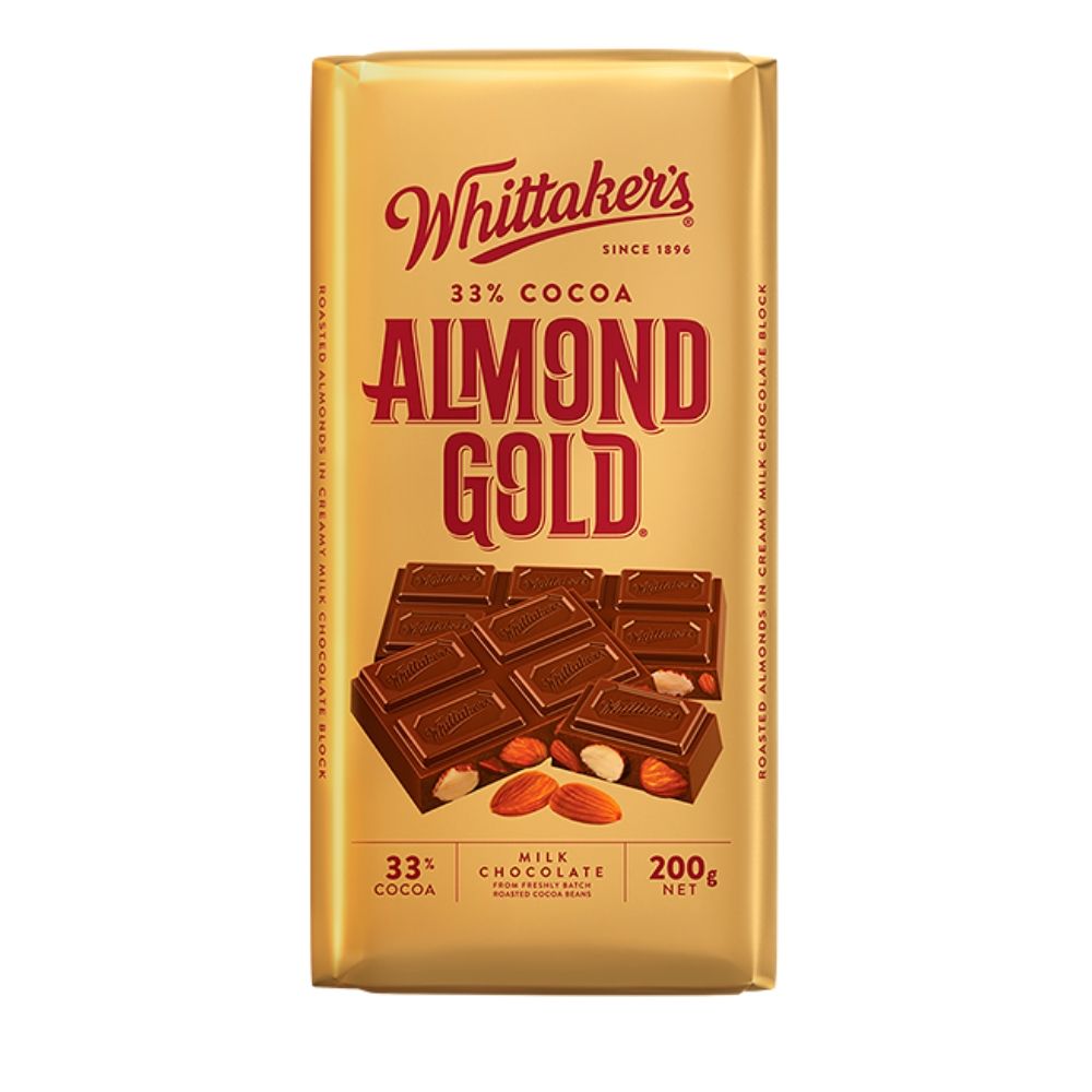 Whittaker's 33% Cocoa Almond Gold Chocolate 200G - Oasis