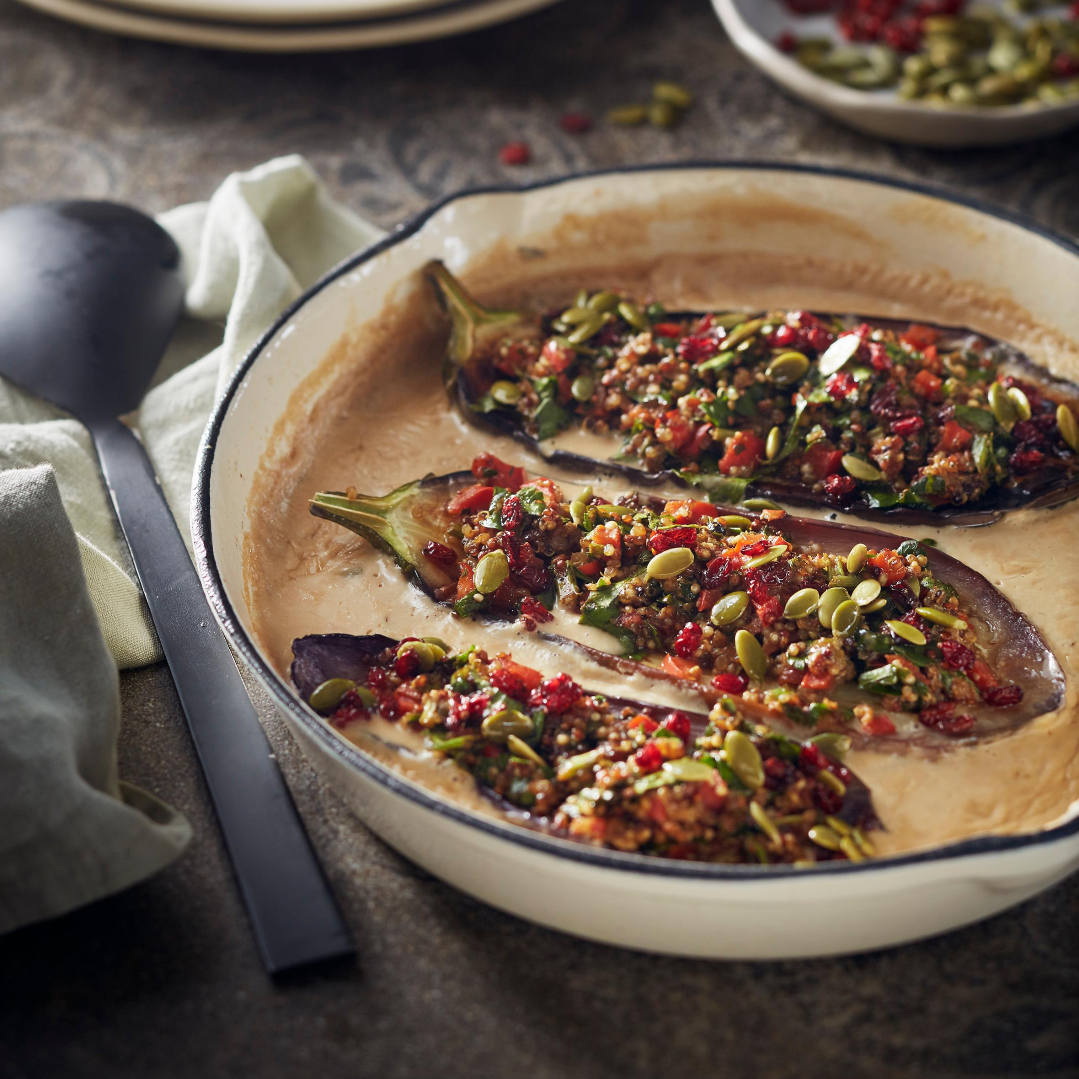 Eggplant with Quinoa and Tahini