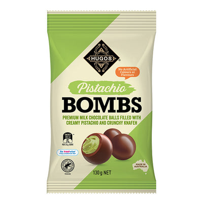 Hugos Milk Chocolate Pistachio Bombs 130g