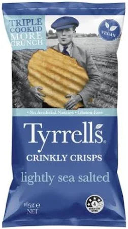 Tyrrells - crinkly crips lightly sea salted 165g