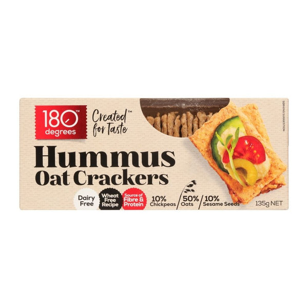 180 Degrees Hummus Oat Crackers 135G - Oasis