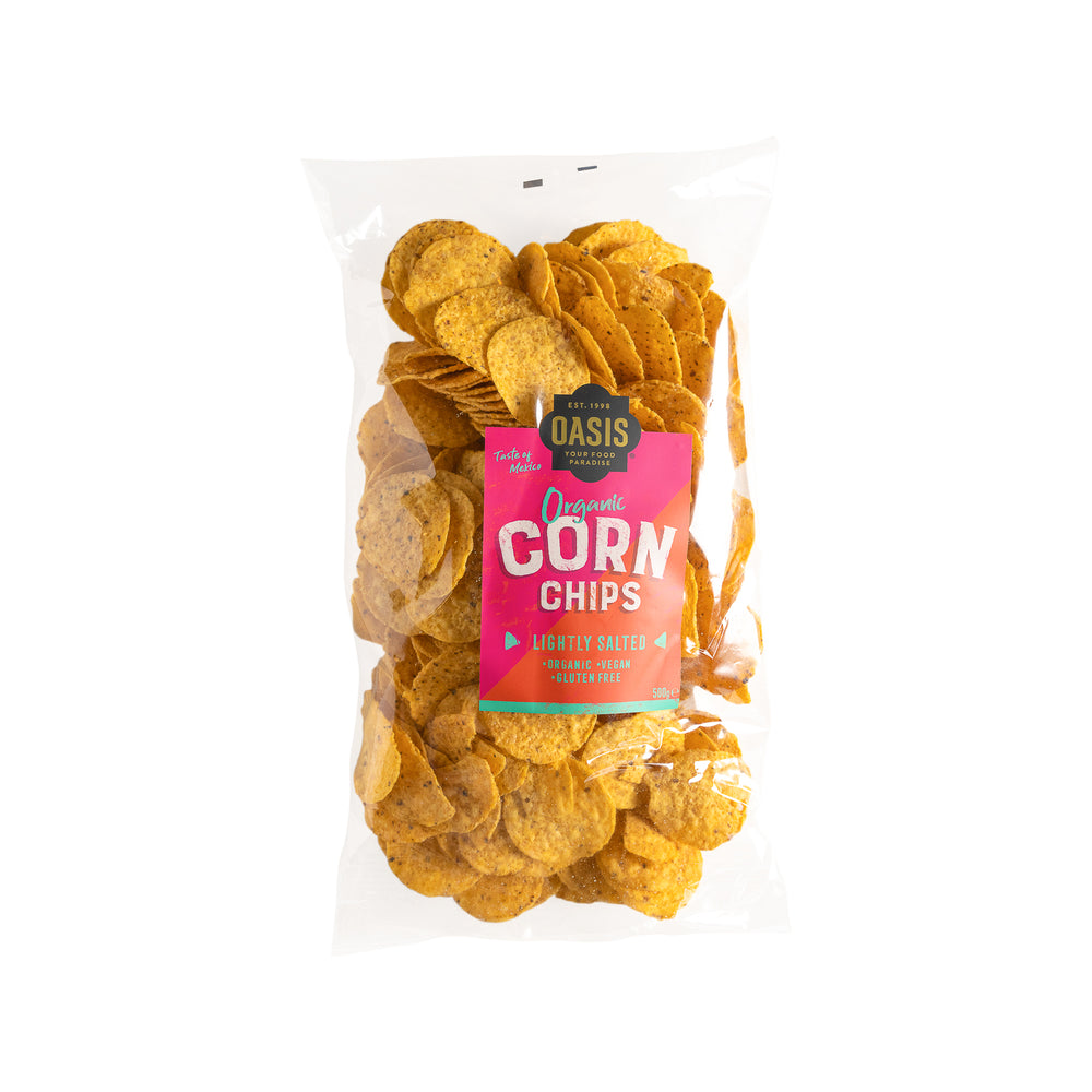 Oasis Organic Corn Chips Lightly Salted 500G - Oasis