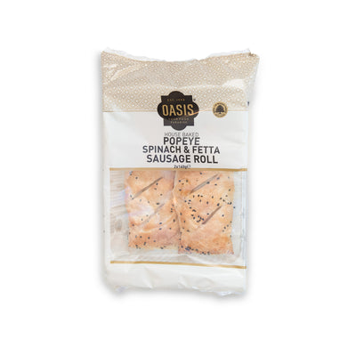 Popeye Spinach & Fetta Sausage Roll 2x160g - Oasis
