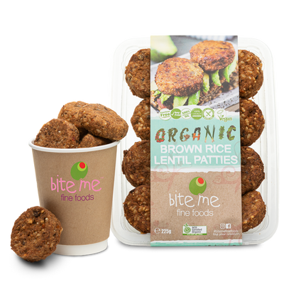 Bite Me Fine Foods Organic Brown Rice Lentil Patties 225G - Oasis