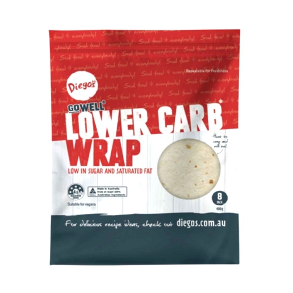 Diego’s GoWell Lower Carb Wrap - 8Pack - Oasis