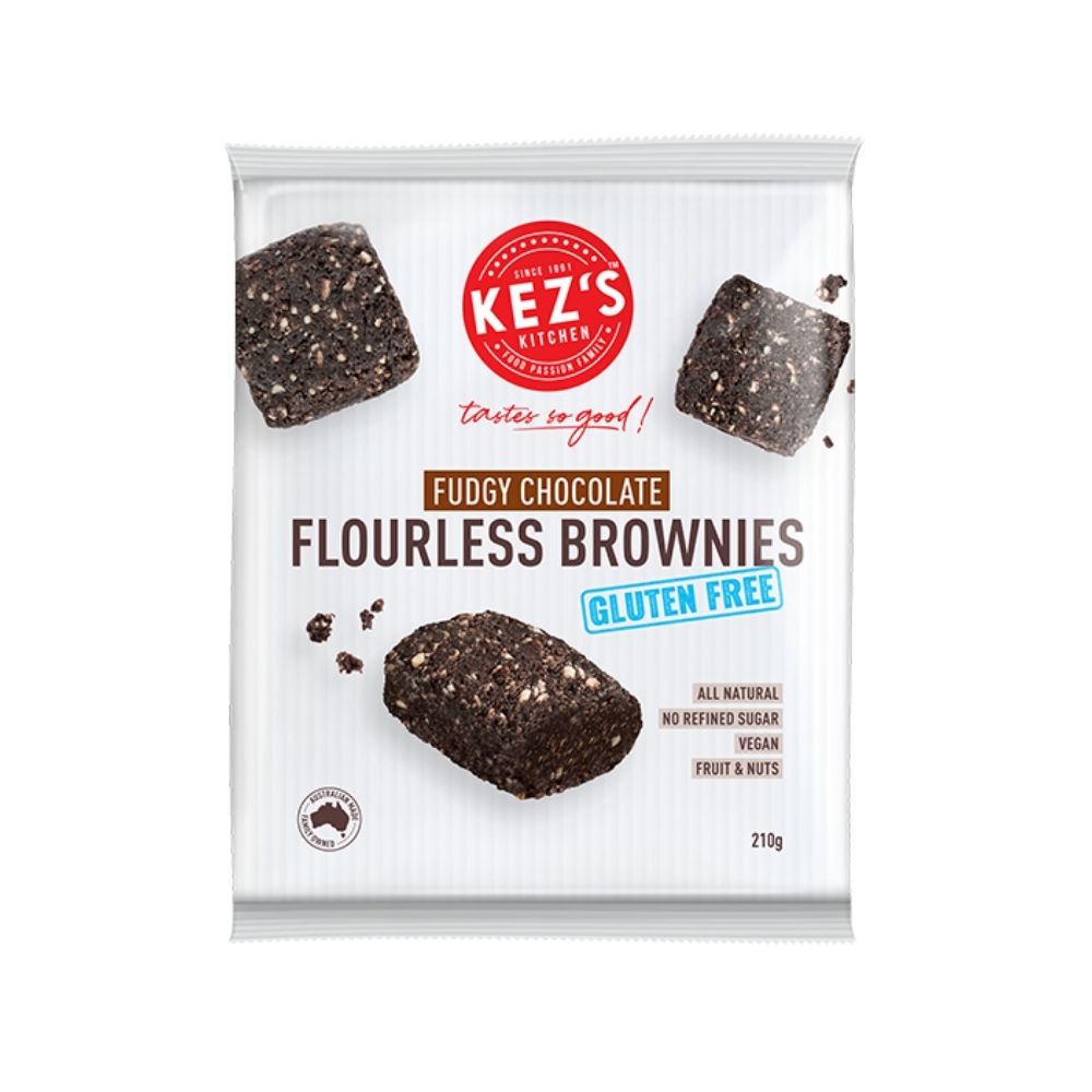 Kez's Gluten Free Fudgy Chocolate Flourless Brownies 210G - Oasis
