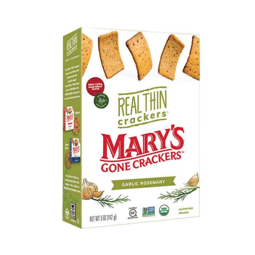 Mary's Gone Real Thin Garlic Rosemary Crackers 142G - Oasis