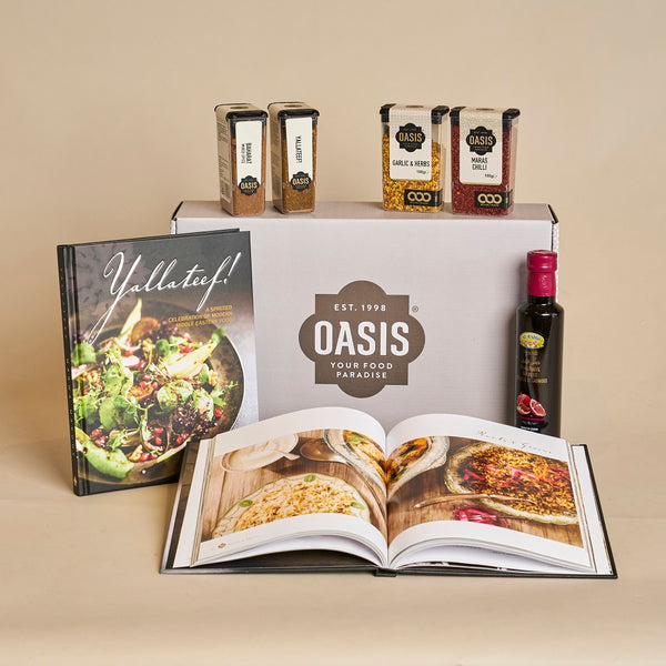 Yallateef! cookbook + essential ingredients hamper - Oasis