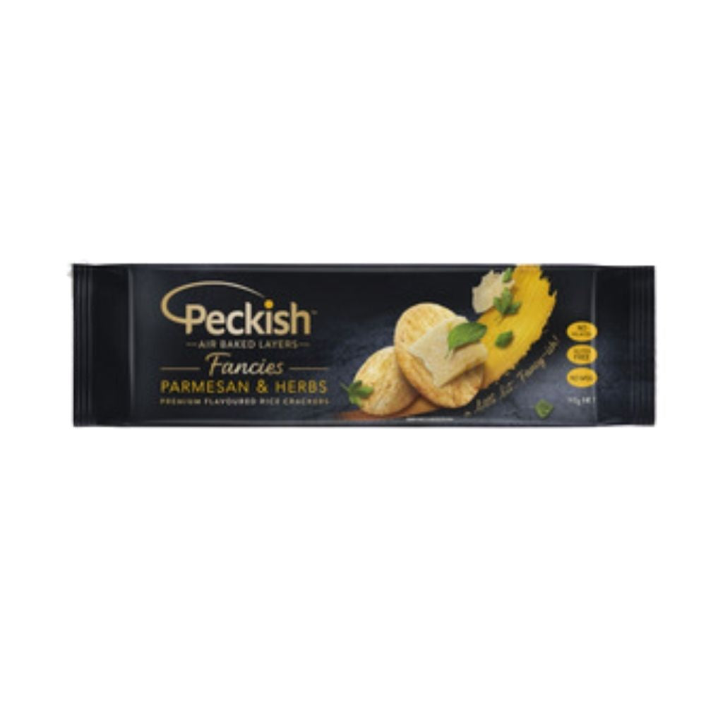 Peckish Fancies Parmesan & Herbs Rice Crackers 90G - Oasis