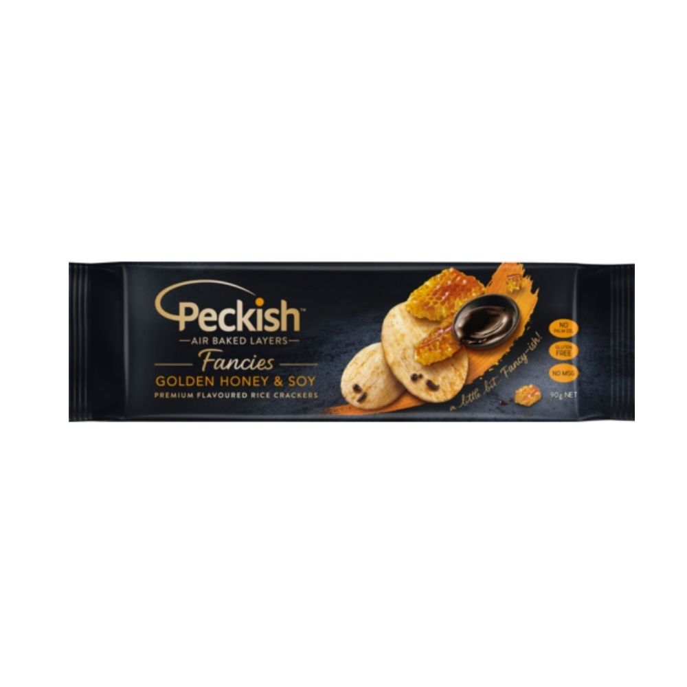 Peckish Fancies Honey & Soy Rice Crackers  90G - Oasis
