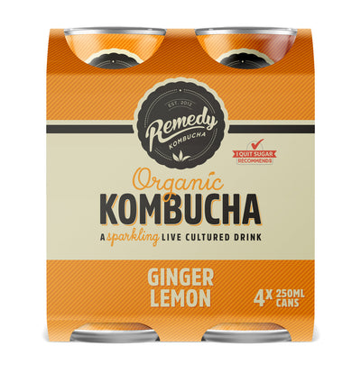 Remedy Kombucha Ranges Can 4x250ML - Oasis